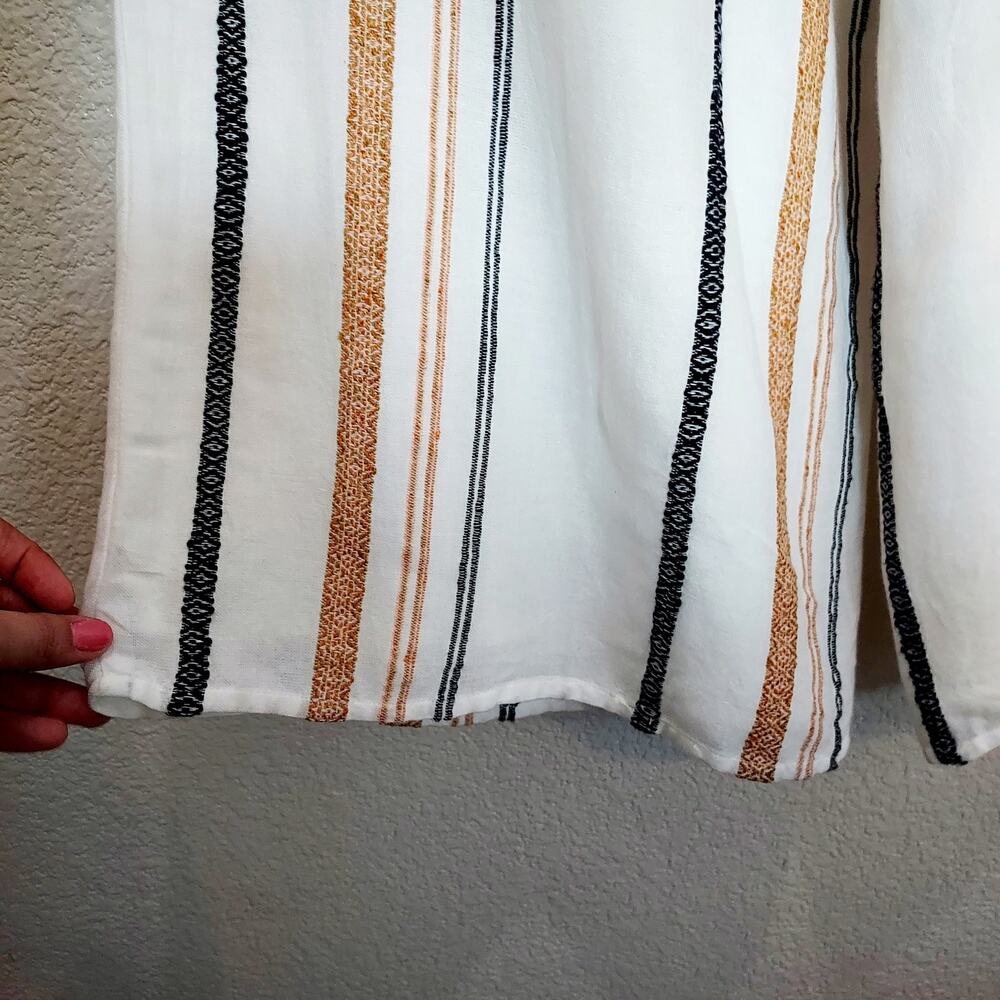 For The Republic Strapless Striped Linen Romper Size M - Picture 8 of 10
